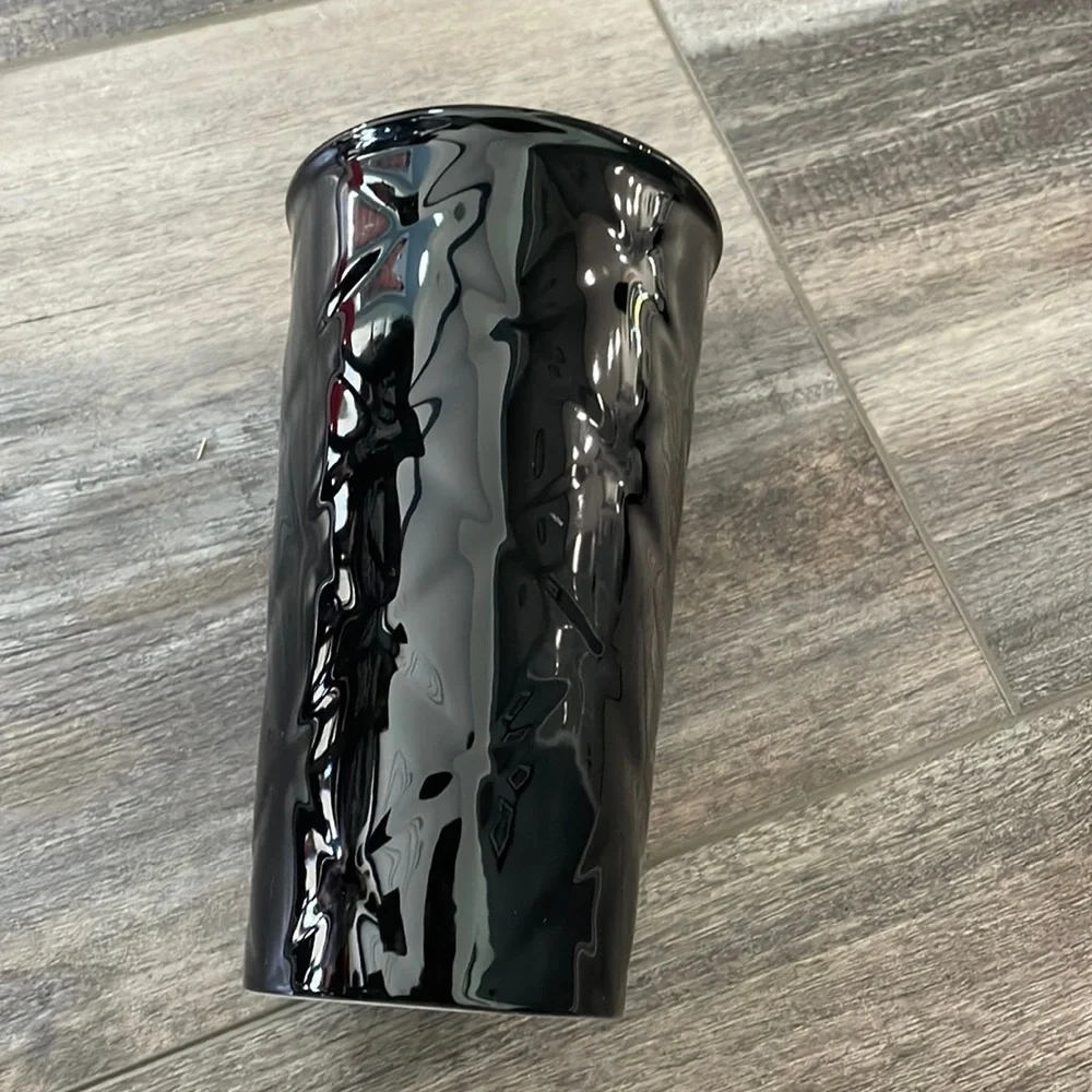 Starbucks Black Quilted Ceramic Mug Siren 10oz 2015 Collectible